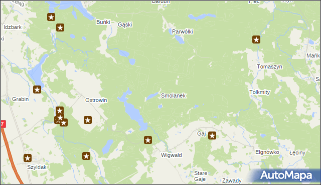 mapa Smolanek, Smolanek na mapie Targeo