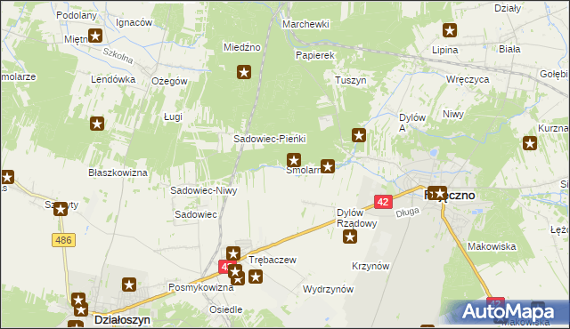 mapa Smolarnia gmina Siemkowice, Smolarnia gmina Siemkowice na mapie Targeo