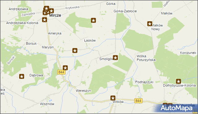 mapa Smoligów, Smoligów na mapie Targeo