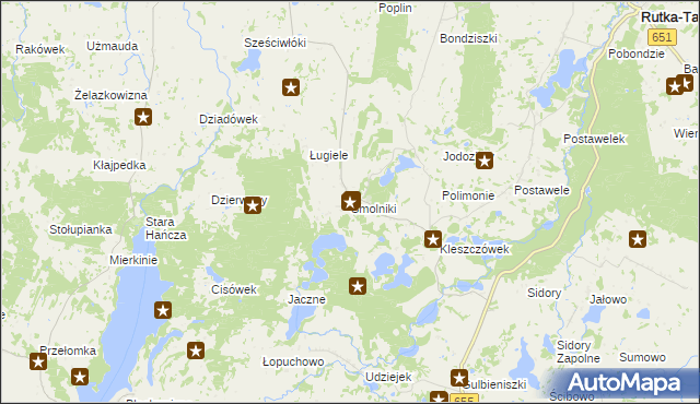 mapa Smolniki gmina Rutka-Tartak, Smolniki gmina Rutka-Tartak na mapie Targeo