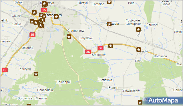 mapa Smoszew, Smoszew na mapie Targeo