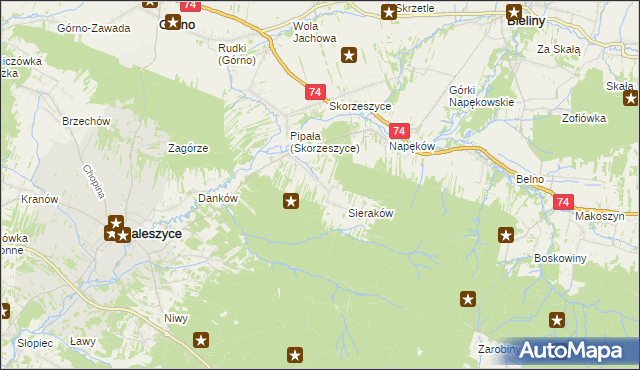 mapa Smyków gmina Daleszyce, Smyków gmina Daleszyce na mapie Targeo