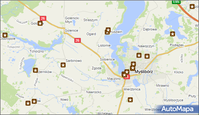 mapa Sobienice, Sobienice na mapie Targeo