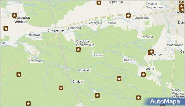 mapa Sobisz gmina Lasowice Wielkie, Sobisz gmina Lasowice Wielkie na mapie Targeo