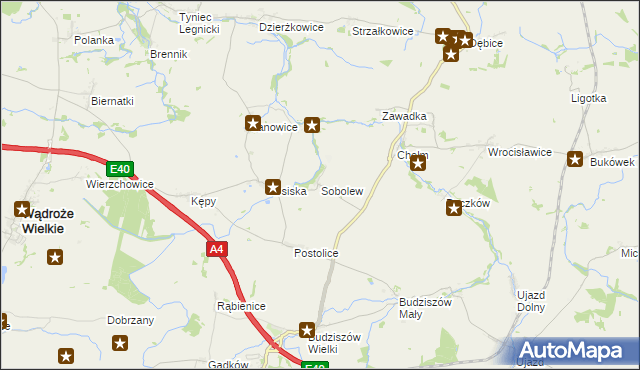 mapa Sobolew gmina Wądroże Wielkie, Sobolew gmina Wądroże Wielkie na mapie Targeo