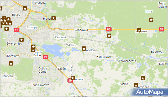 mapa Sobolewo gmina Supraśl, Sobolewo gmina Supraśl na mapie Targeo