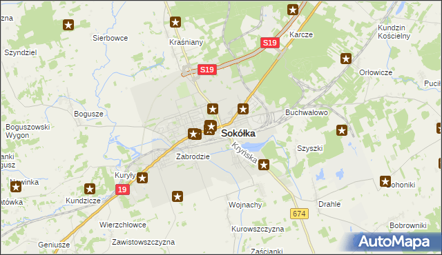 mapa Sokółka, Sokółka na mapie Targeo