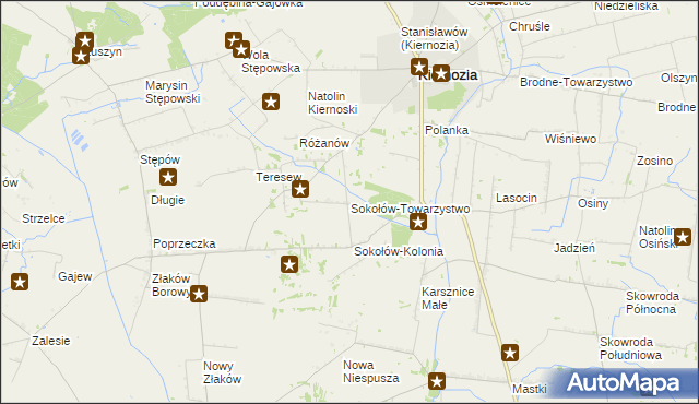 mapa Sokołów-Towarzystwo, Sokołów-Towarzystwo na mapie Targeo