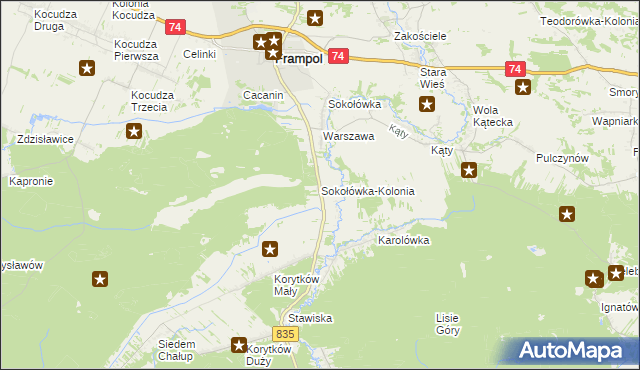mapa Sokołówka-Kolonia, Sokołówka-Kolonia na mapie Targeo