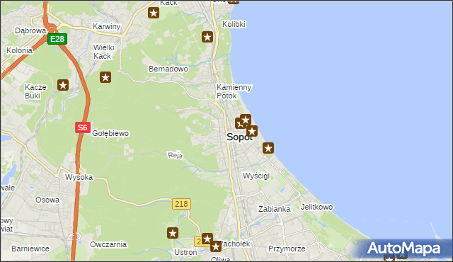 mapa Sopotu, Sopot na mapie Targeo