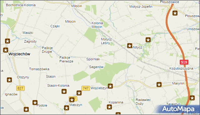 mapa Sporniak gmina Konopnica, Sporniak gmina Konopnica na mapie Targeo