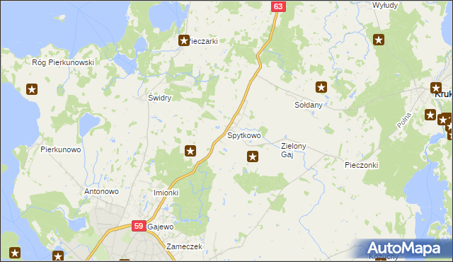mapa Spytkowo, Spytkowo na mapie Targeo