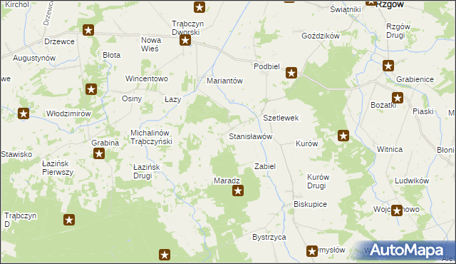 mapa Stanisławów gmina Zagórów, Stanisławów gmina Zagórów na mapie Targeo