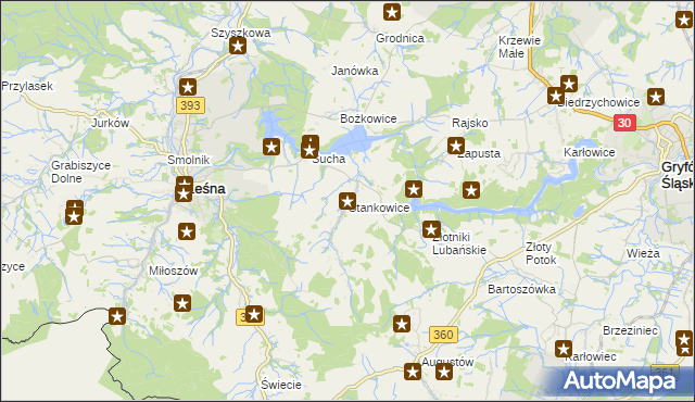 mapa Stankowice, Stankowice na mapie Targeo