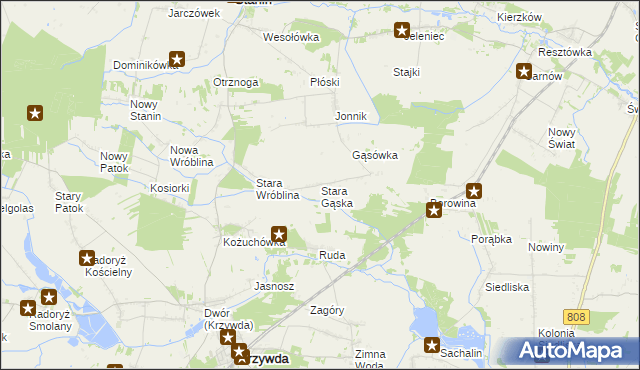 mapa Stara Gąska, Stara Gąska na mapie Targeo