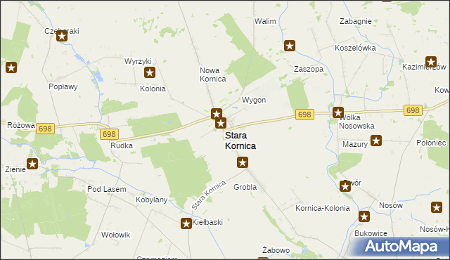 mapa Stara Kornica, Stara Kornica na mapie Targeo