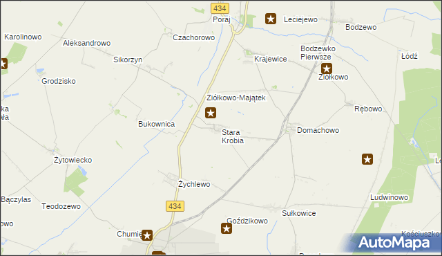 mapa Stara Krobia, Stara Krobia na mapie Targeo