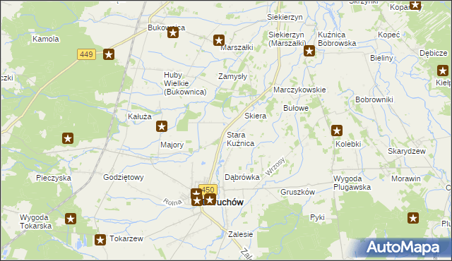 mapa Stara Kuźnica gmina Doruchów, Stara Kuźnica gmina Doruchów na mapie Targeo