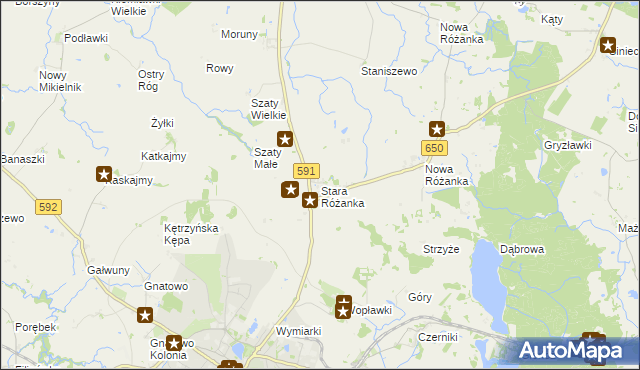 mapa Stara Różanka, Stara Różanka na mapie Targeo