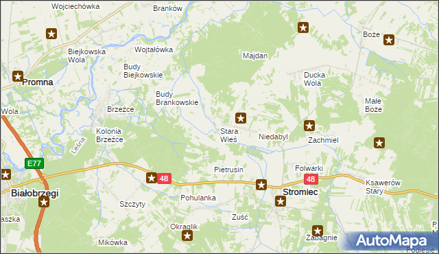 mapa Stara Wieś gmina Stromiec, Stara Wieś gmina Stromiec na mapie Targeo