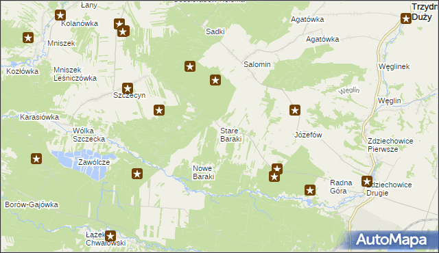 mapa Stare Baraki, Stare Baraki na mapie Targeo