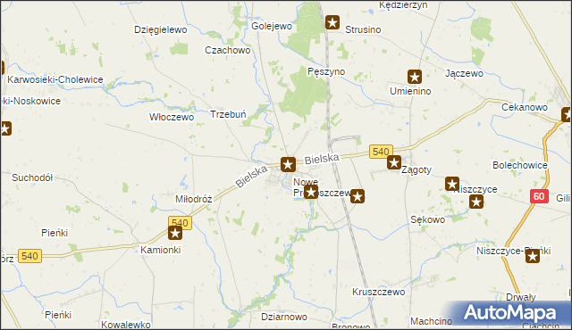 mapa Stare Proboszczewice, Stare Proboszczewice na mapie Targeo