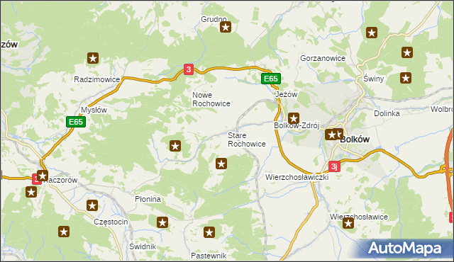 mapa Stare Rochowice, Stare Rochowice na mapie Targeo