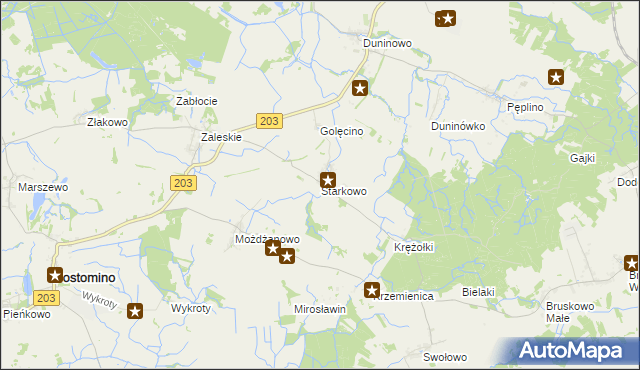 mapa Starkowo gmina Ustka, Starkowo gmina Ustka na mapie Targeo