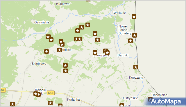 mapa Starożyńce, Starożyńce na mapie Targeo