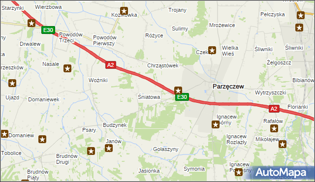 mapa Stary Chrząstów, Stary Chrząstów na mapie Targeo