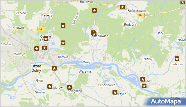 mapa Stary Dwór gmina Brzeg Dolny, Stary Dwór gmina Brzeg Dolny na mapie Targeo