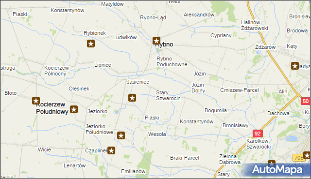 mapa Stary Szwarocin, Stary Szwarocin na mapie Targeo