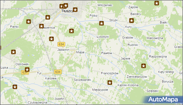 mapa Stasinów gmina Tłuszcz, Stasinów gmina Tłuszcz na mapie Targeo