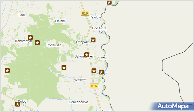 mapa Stawki gmina Włodawa, Stawki gmina Włodawa na mapie Targeo