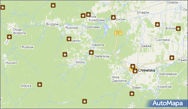 mapa Stefanków gmina Chlewiska, Stefanków gmina Chlewiska na mapie Targeo