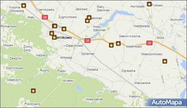 mapa Steklin, Steklin na mapie Targeo