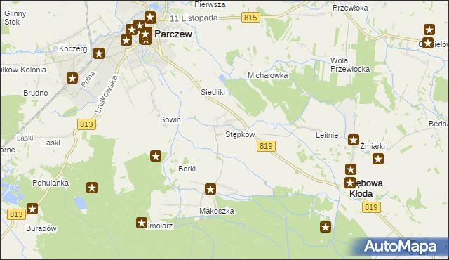 mapa Stępków, Stępków na mapie Targeo