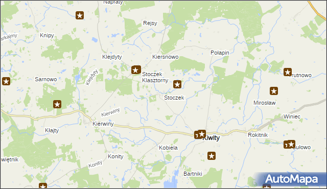 mapa Stoczek gmina Kiwity, Stoczek gmina Kiwity na mapie Targeo