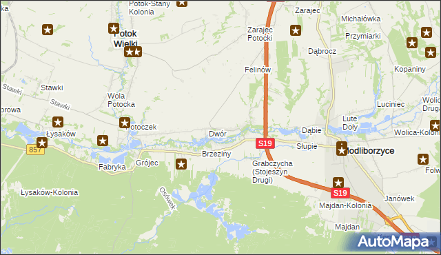 mapa Stojeszyn Pierwszy, Stojeszyn Pierwszy na mapie Targeo