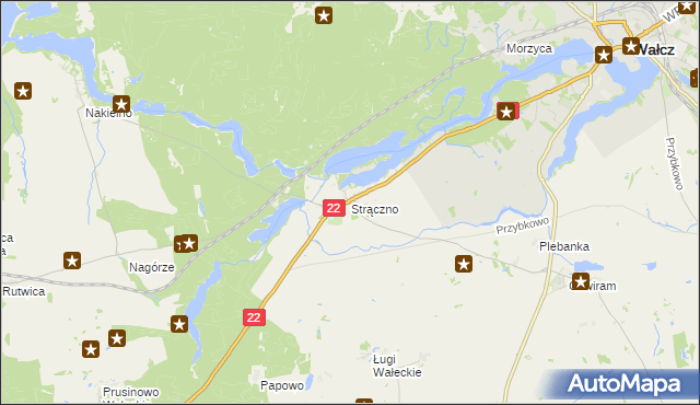 mapa Strączno, Strączno na mapie Targeo