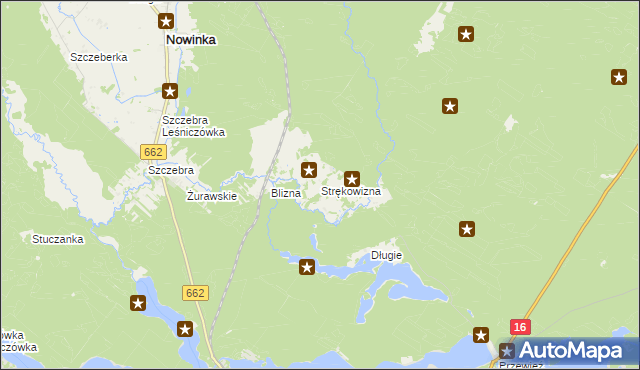mapa Strękowizna, Strękowizna na mapie Targeo