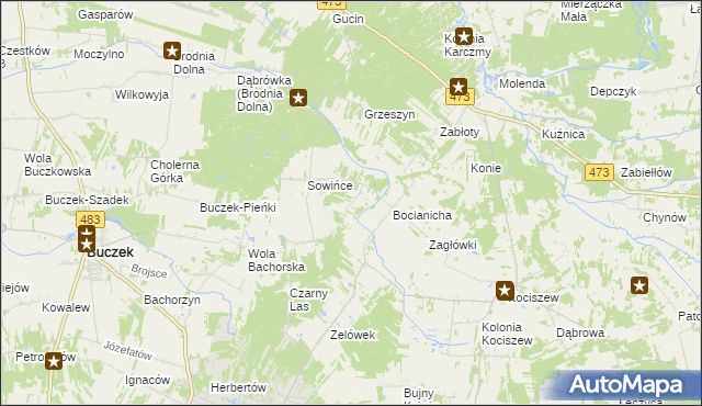 mapa Strupiny, Strupiny na mapie Targeo