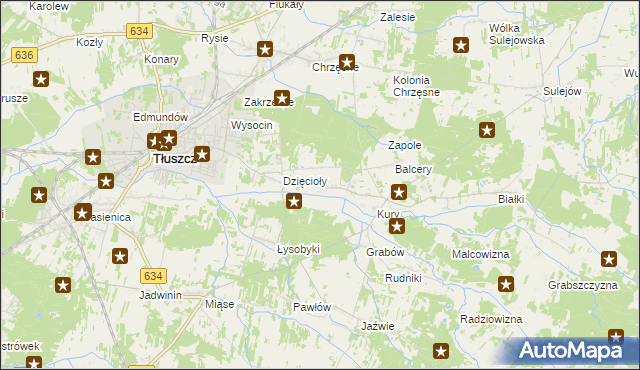 mapa Stryjki gmina Tłuszcz, Stryjki gmina Tłuszcz na mapie Targeo