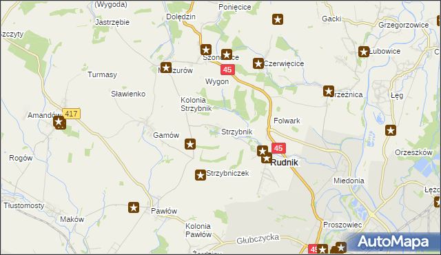 mapa Strzybnik, Strzybnik na mapie Targeo