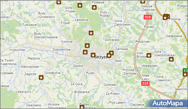 mapa Strzyżów, Strzyżów na mapie Targeo