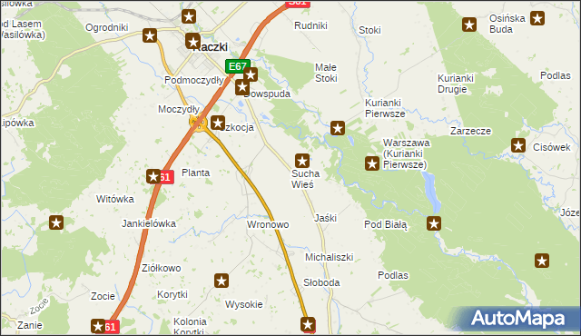 mapa Sucha Wieś, Sucha Wieś na mapie Targeo