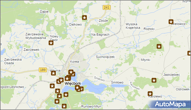 mapa Suchorączek, Suchorączek na mapie Targeo