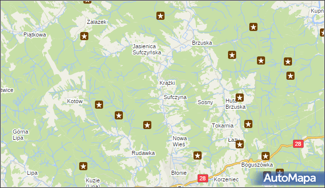 mapa Sufczyna, Sufczyna na mapie Targeo