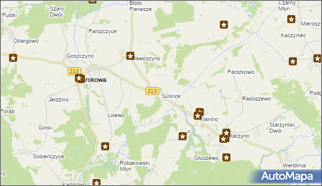 mapa Sulicice, Sulicice na mapie Targeo