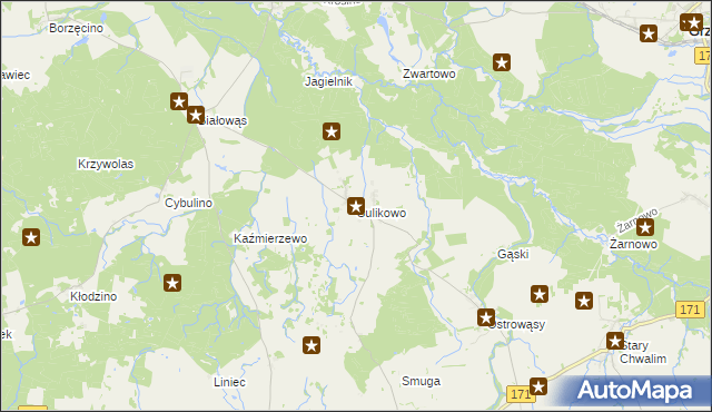 mapa Sulikowo gmina Barwice, Sulikowo gmina Barwice na mapie Targeo